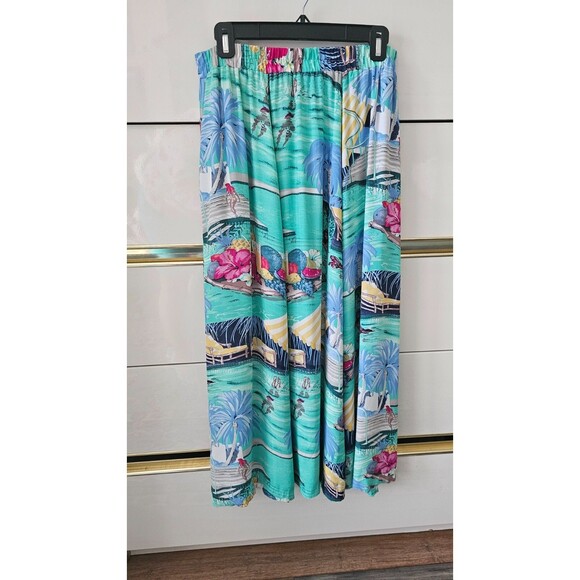 Karen Kane Women's Skirt - Vibrant Tropical Print Elastic Waist Slip-On, Size 14 - Picture 3 of 8